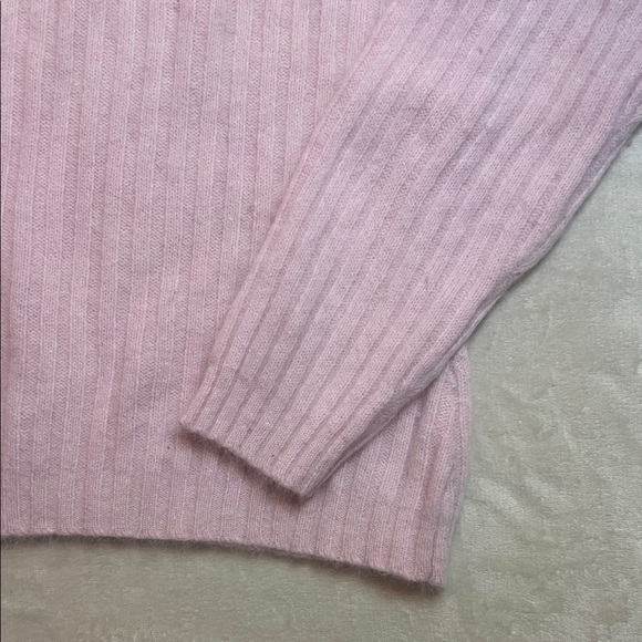 Style & Co. Lambswool Angora Blend Soft Pink Ribbed Crew Neck Sweater sz L - Picture 6 of 9